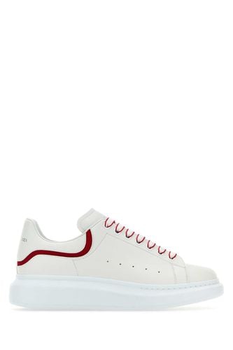 White Leather Sneakers With White Leather Heel - Alexander McQueen - Modalova