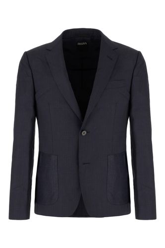 Embroidered Linen Blend Blazer - Zegna - Modalova