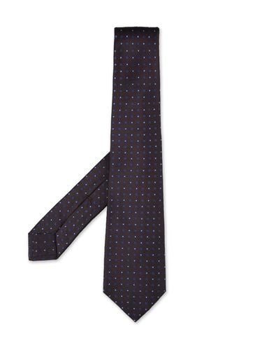 Dark Tie With Micro Square Pattern - Kiton - Modalova