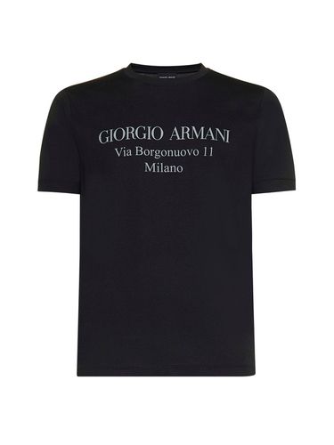 Logo Print Crewneck T-shirt - Giorgio Armani - Modalova