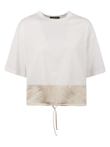 Drawstring Hem Round Neck Top - Fabiana Filippi - Modalova