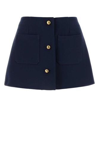 Navy Blue Wool Blend Mini Skirt - Prada - Modalova