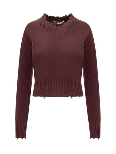 V-neck Distressed Jumper - Stella McCartney - Modalova