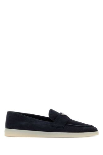 Prada Navy Blue Suede Loafers - Prada - Modalova