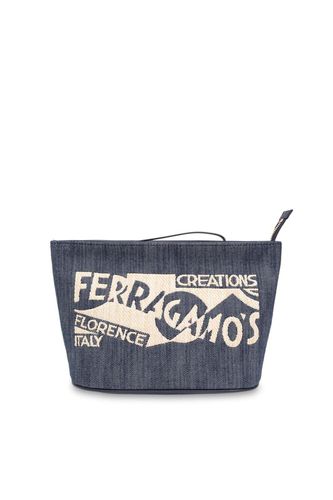 Logo Embroidered Clutch Bag - Ferragamo - Modalova