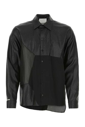 Black Synthetic Leather And Satin Shirt - Koché - Modalova