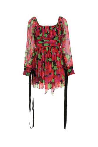 Printed Silk Mini Dress - Saint Laurent - Modalova