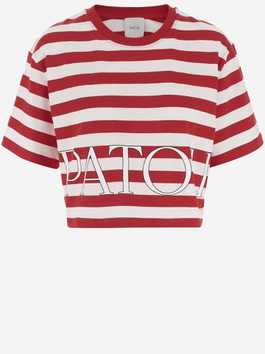Cotton T-shirt With Logo Striped Pattern - Patou - Modalova