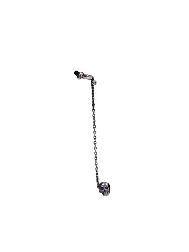 Chain Earring With Skull And Pearl In - Alexander McQueen - Modalova
