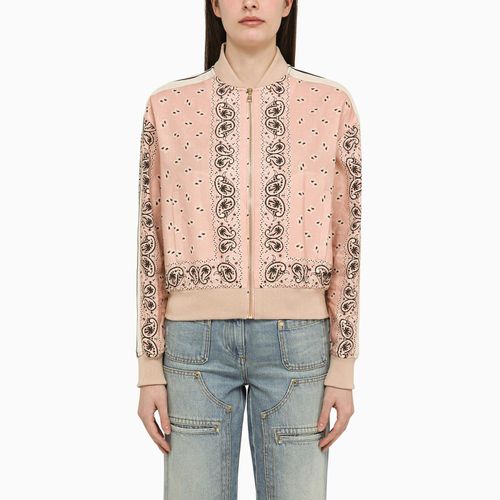 Linen Blend Print Bomber Jacket - Palm Angels - Modalova