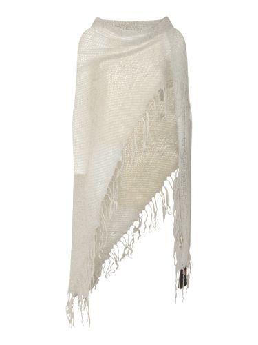 Fringed Overall Mesh Long Poncho - Mirror in the Sky - Modalova