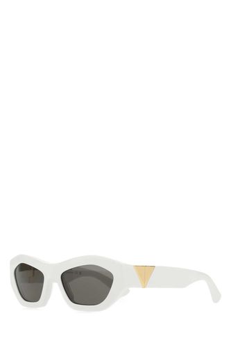 White Acetate Angle Sunglasses - Bottega Veneta - Modalova