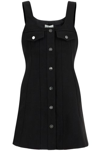 Ganni Mini Crepe Dress In Seven - Ganni - Modalova