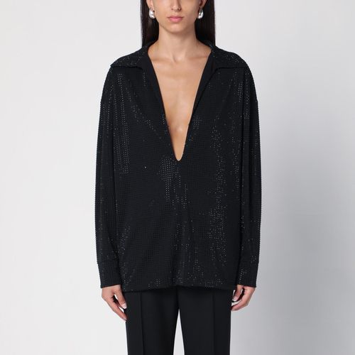 Jersey Blouse With Rhinestones - Philosophy di Lorenzo Serafini - Modalova