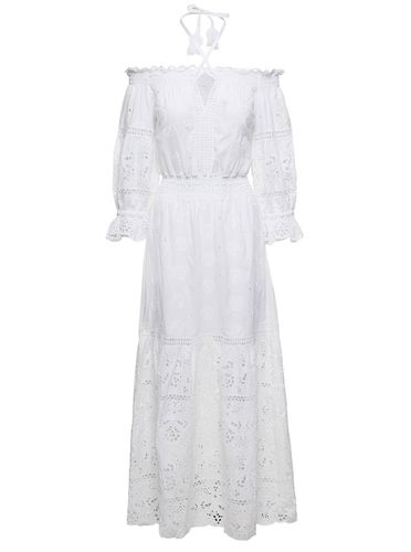 Embroidered Off-shoulder Maxi Dress In Cotton Woman - Temptation Positano - Modalova