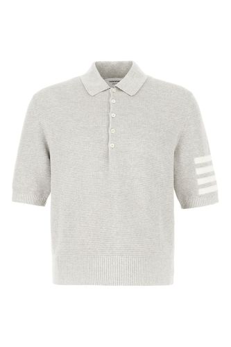 Grey Linen Blend Polo Shirt - Thom Browne - Modalova