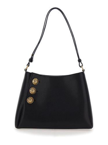 Shoulder Bag With Emblème Motif In Grained Leather Woman - Balmain - Modalova