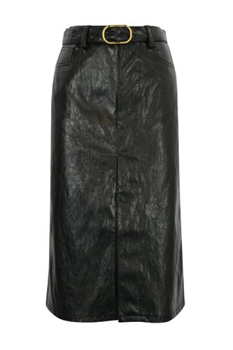 Leather Effect Skirt With Oval-t Belt - TwinSet - Modalova