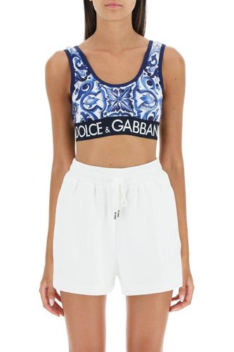 Majolica Printed Cropped Top - Dolce & Gabbana - Modalova