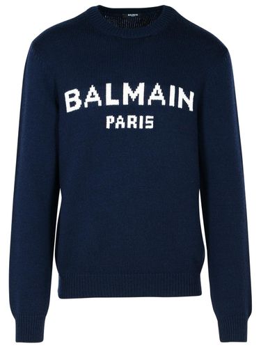 Blue Merino Wool Blend Sweater - Balmain - Modalova