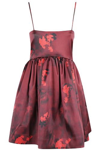 Printed Double Satin Strap Mini Dress - Ganni - Modalova