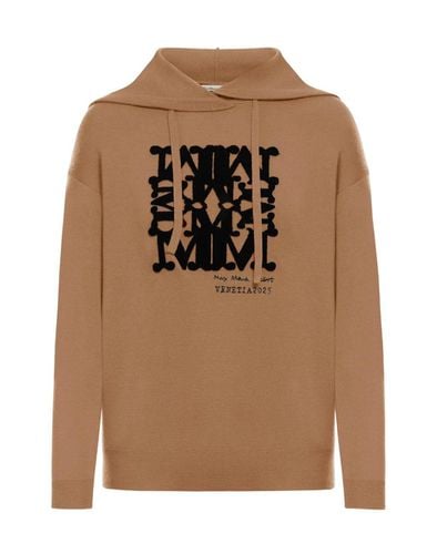 Drawstring Long-sleeved Hoodie - Max Mara - Modalova