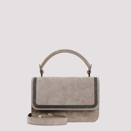Suede Leather Handbag - Brunello Cucinelli - Modalova