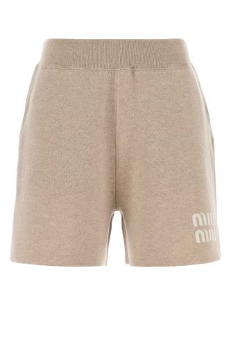 Cappuccino Cashmere Blend Shorts - Miu Miu - Modalova