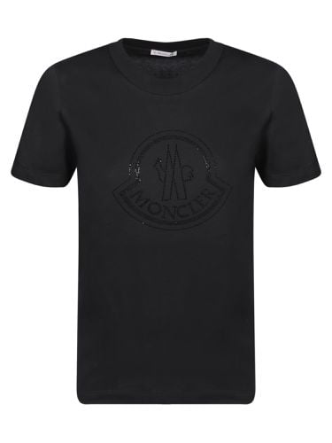 Moncler Logo Print T-shirt Black - Moncler - Modalova