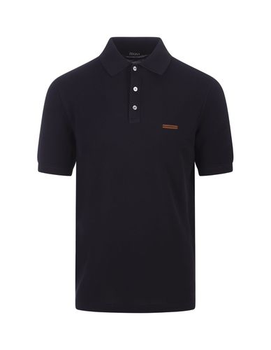 Navy Premium Cotton Polo Shirt - Zegna - Modalova