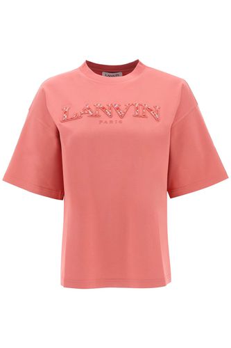 Antiqued Pink Cotton Oversize T-shirt - Lanvin - Modalova