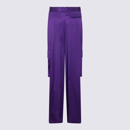 Purple Silk-viscose Blend Cargo Trousers - Versace - Modalova