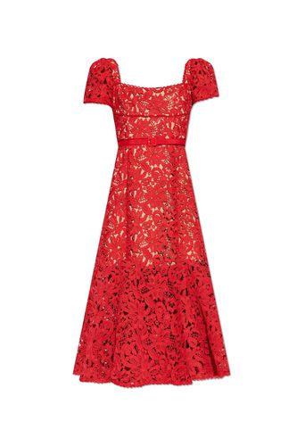 Floral Lace Flared Dress - self-portrait - Modalova