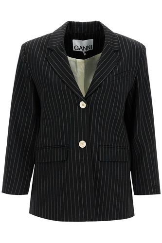 Ganni Striped Boxy Blazer - Ganni - Modalova