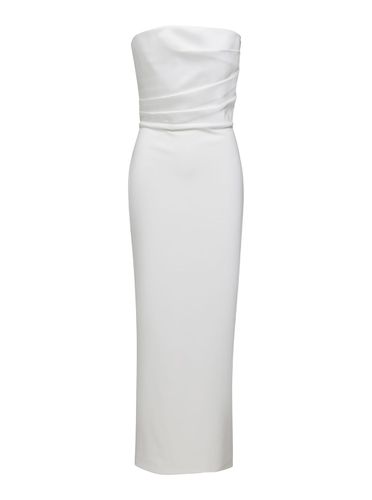 Afra Maxi Dress In Cream Twill & Crepe Knit - Solace London - Modalova