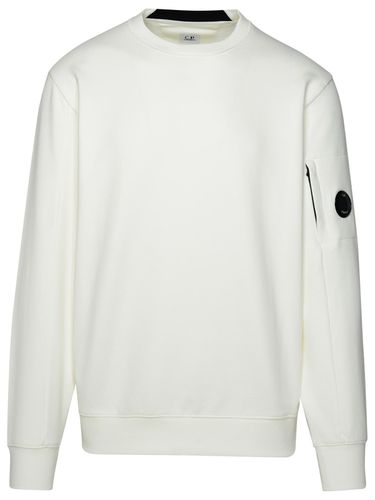 C. P. Company diagonal Raised Fleece Ivory Cotton Sweatshirt - C.P. Company - Modalova