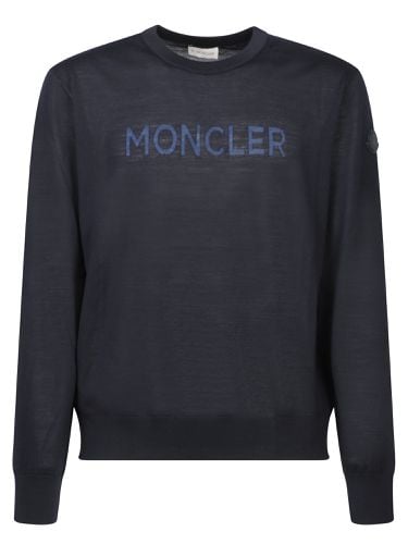 Moncler Logo Blue Sweater - Moncler - Modalova