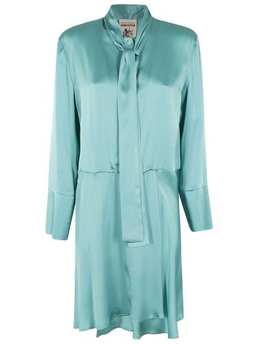 Aqua Silk Blend Dress - SEMICOUTURE - Modalova