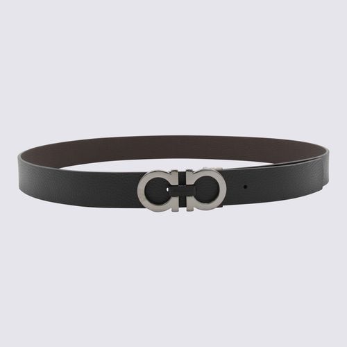 Black Leather Gancini Belt - Ferragamo - Modalova