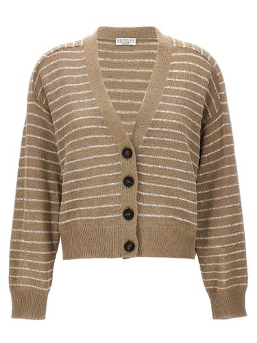 Sequin Striped Cardigan - Brunello Cucinelli - Modalova