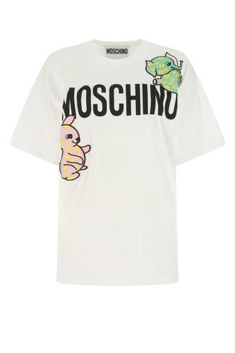 White Cotton Oversize T-shirt - Moschino - Modalova