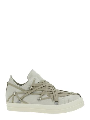 Megalace Sneakers With Decorative Oversize Laces In Leather Man - Rick Owens - Modalova