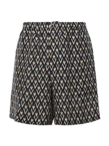 Bermuda Shorts In Cotton Poplin With All Over Toute La V Print - Valentino Garavani - Modalova