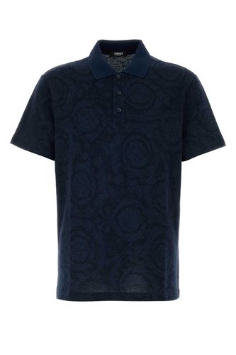 Versace Printed Piquet Polo Shirt - Versace - Modalova