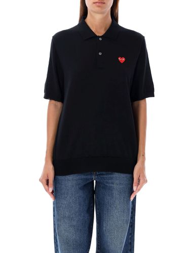 Red Heart Knit Polo Shirt - Comme des Garçons Play - Modalova