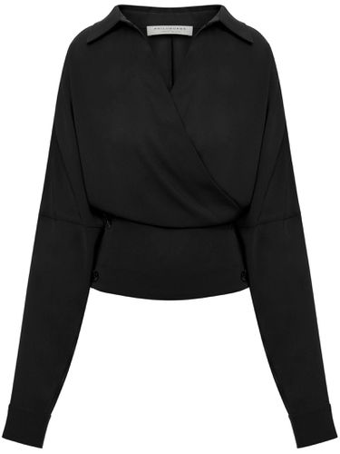 Black V-neck Blouse - Philosophy di Lorenzo Serafini - Modalova