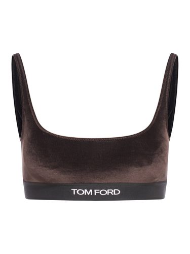 Stretch Lustrous Velour Signature Bralette - Tom Ford - Modalova