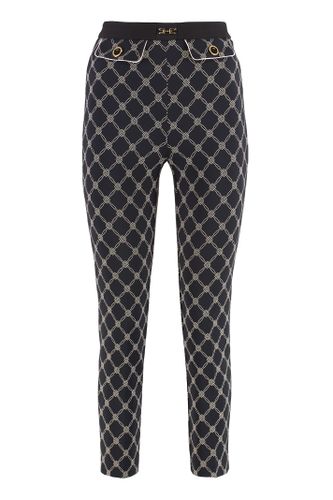 Printed Crêpe Trousers - Elisabetta Franchi - Modalova
