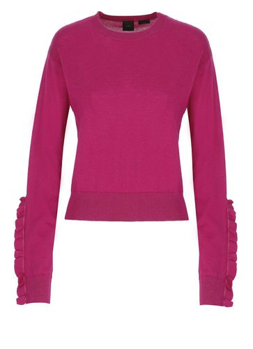 Wool Sweater With Ruffle Detail - Pinko - Modalova