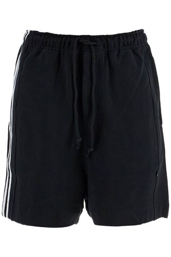 Black Cotton Shorts With White Stripes - Y-3 - Modalova